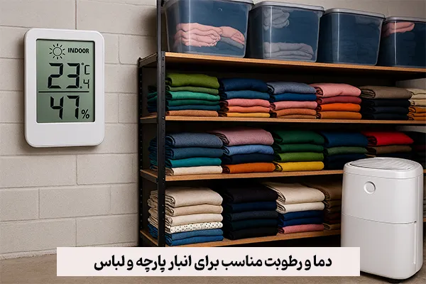 دما و رطوبت مناسب برای انبار پارچه و لباس