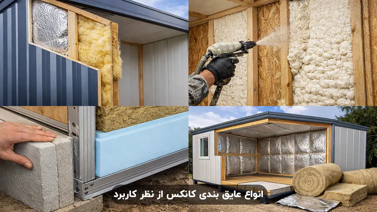 انواع عایق بندی کانکس از نظر کاربرد