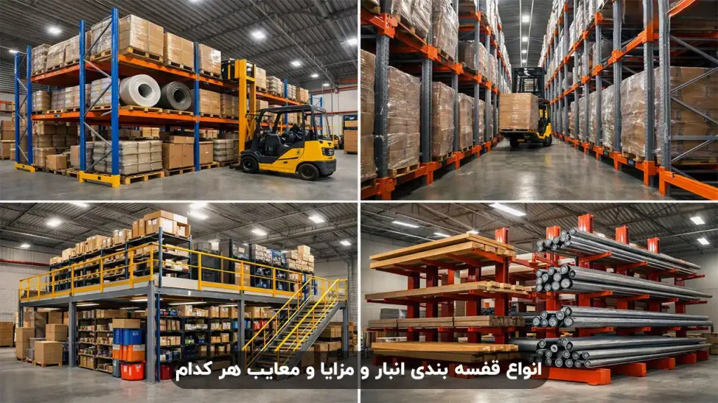 انواع قفسه بندی انبار و مزایا و معایب هر کدام